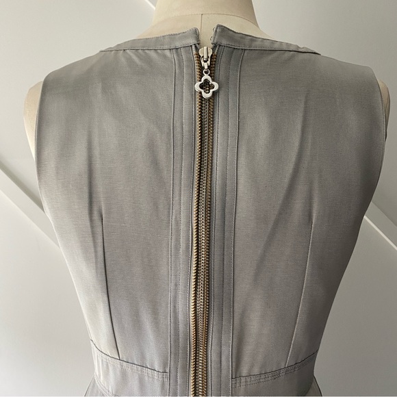 Pink Tartan Silver Taffeta Pleated Sleeveless Flare Dress - 2 - Picture 10 of 13